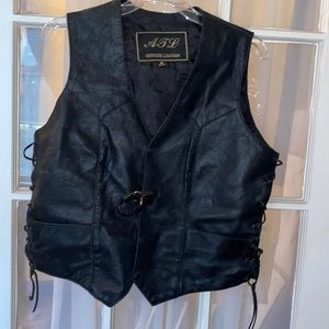 ATL Leather Motorcycle Vest Black Size M pre-owned